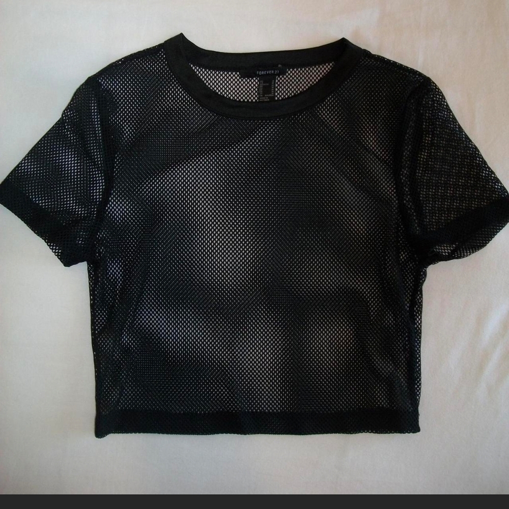 *4 For💲30* Forever 21 Black Mesh Crop Top
